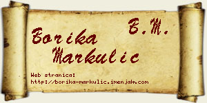 Borika Markulić vizit kartica